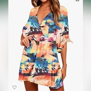 Summer casual loose tunic mini dress